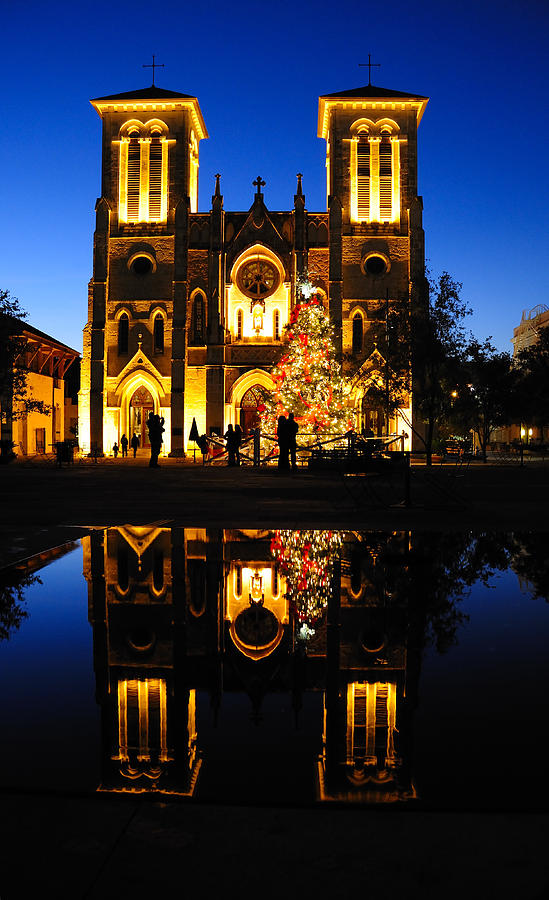 San Antonio Photograph - Reflection of San Fenando Cathedral by Iris Greenwell