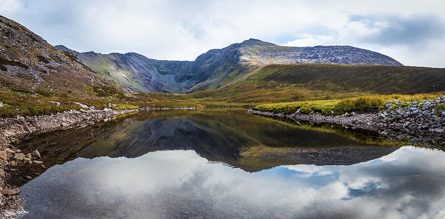 Reflection of the Macgillycuddys Reeks in Lough Eagher Photograph by Semmick Photo