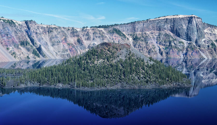 Reflection Of Wizard Island Crater Lake Photograph by Frank Wilson