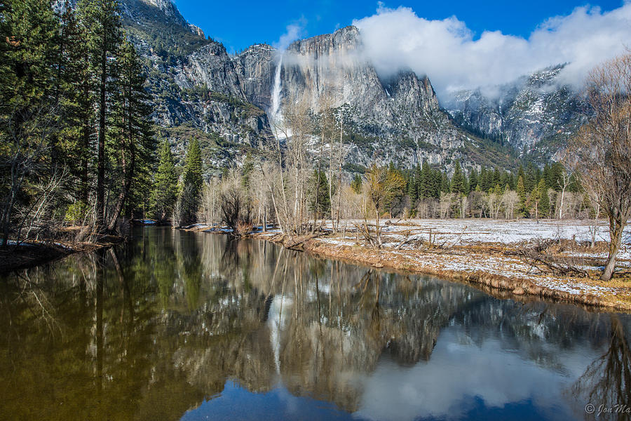 Waterfall Photograph - Reflection of Yosemite Falls by Jon Ma
