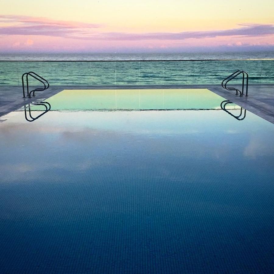Miami Photograph - Reflection On Swimming Pool, Sunny by Juan Silva