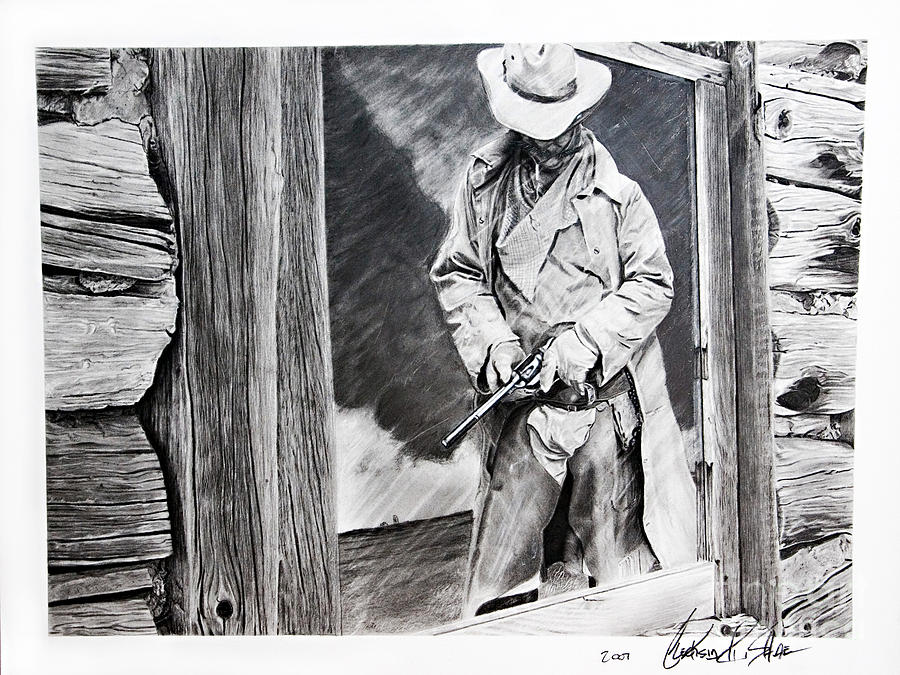 Charcoal Painting - Reflection by Raymond Potts Charcoal Painting - Reflection by Raymond Potts