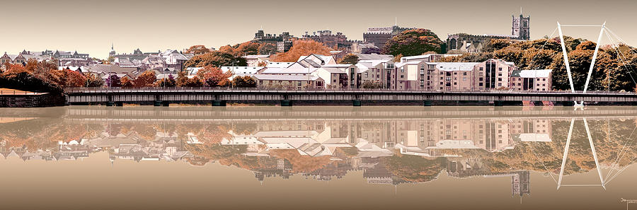 Reflection River Lune - Sepia Digital Art by Joe Tamassy