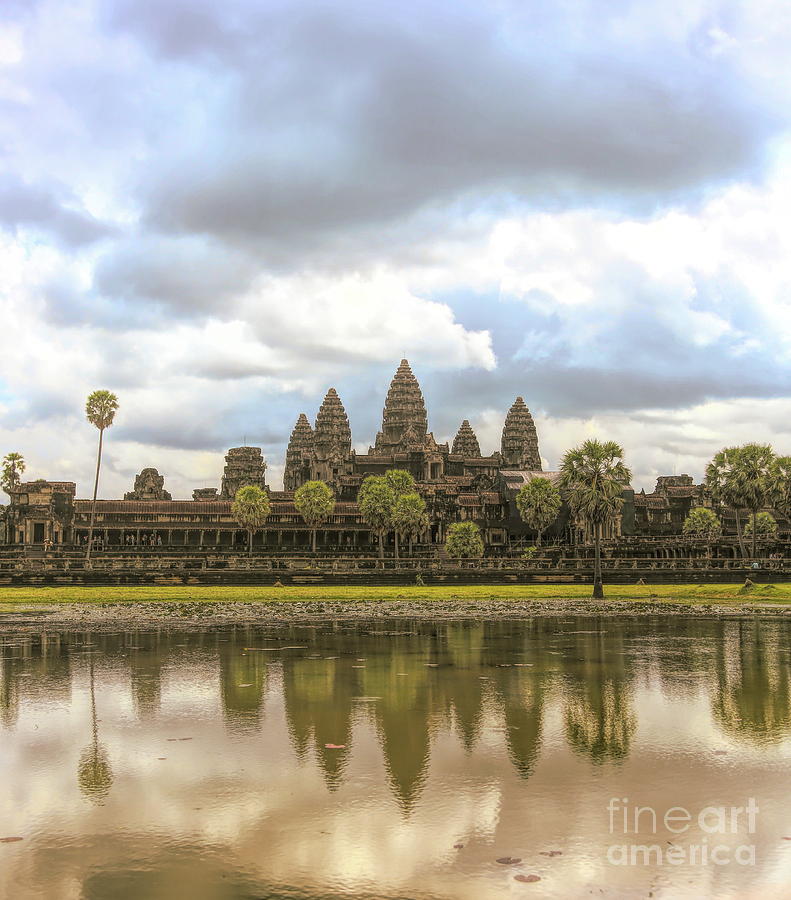 Reflections Angkor Wat Panorama  Photograph by Chuck Kuhn