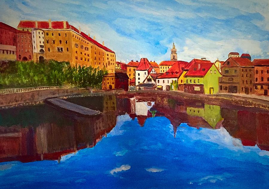 Czech Reflections Painting by Anne Sands