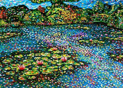 Pond Painting - Reflections At Giverny by Max R Scharf Pond Painting - Reflections At Giverny by Max R Scharf