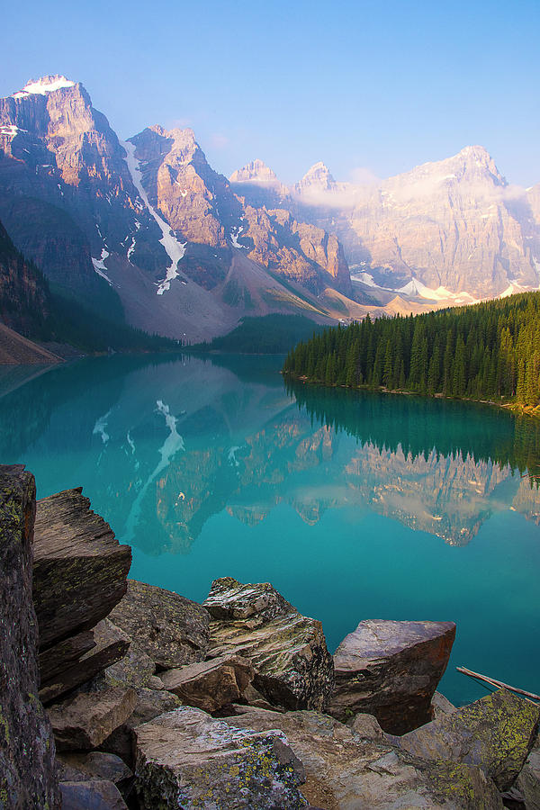 Reflections at Moraine Lake Photograph by Bill Cubitt