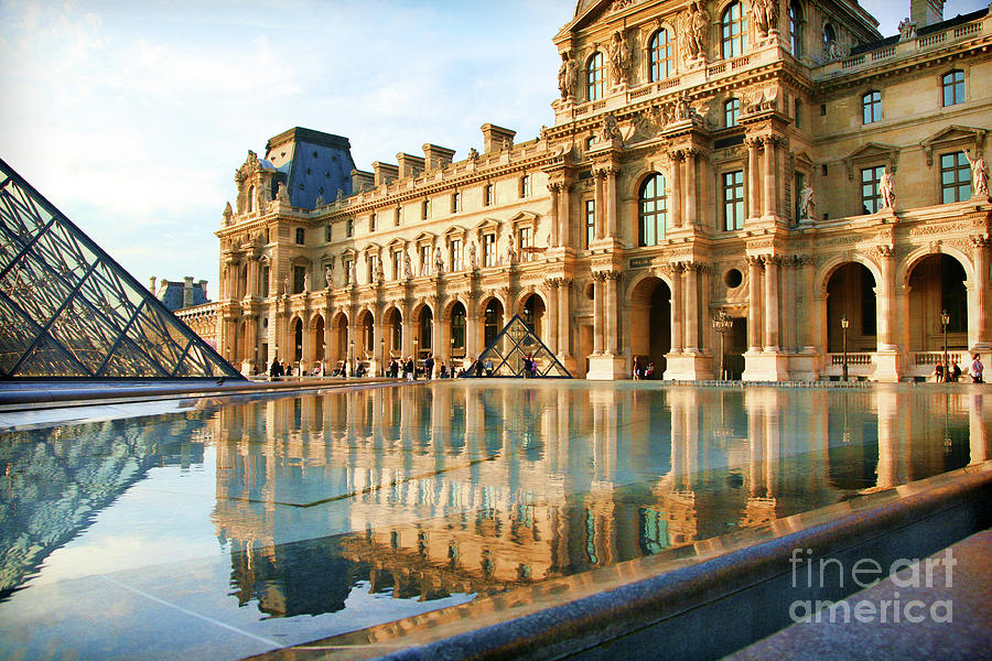 Reflections color The Louvre Paris  Photograph by Chuck Kuhn