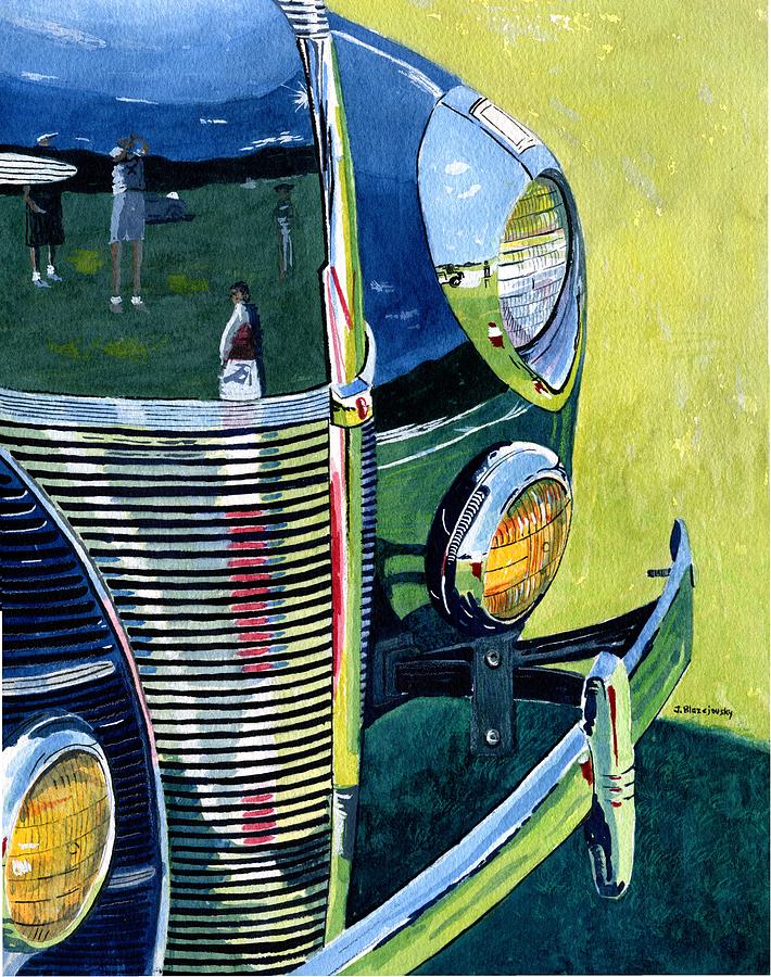 Reflections in  a forty. Painting by Jeff Blazejovsky