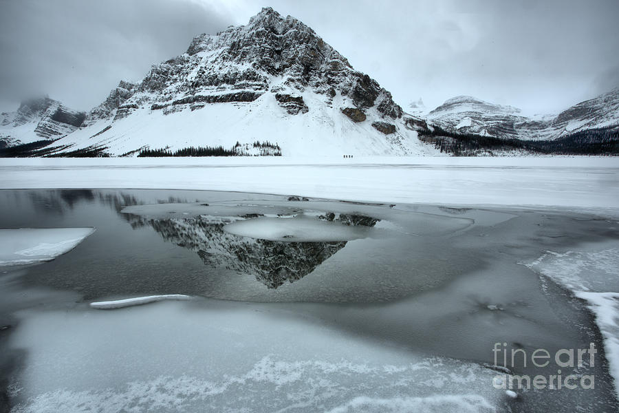 Reflections In The Bow Lake Icy Waters Photograph by Adam Jewell