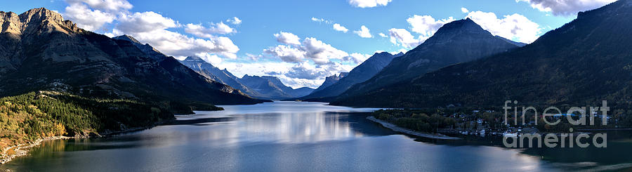 Reflections In Upper Waterton Lake Panorama Photograph by Adam Jewell