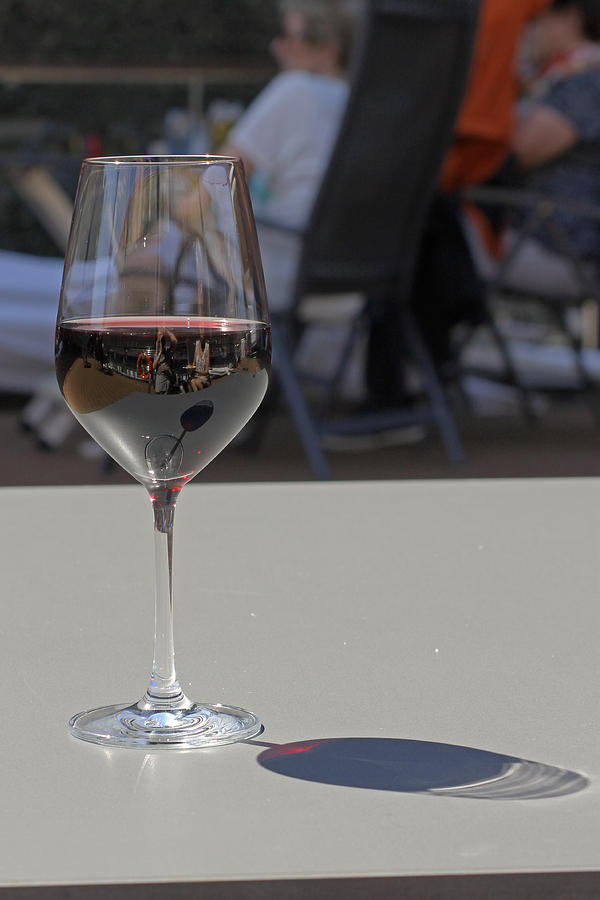 Reflections in Wine Glass Photograph by Tony Murtagh