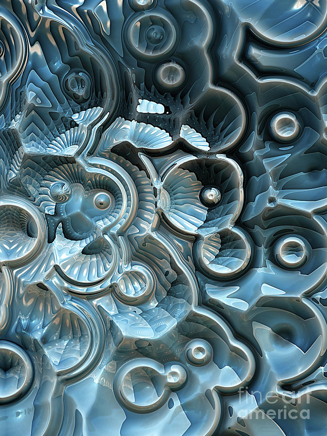 Reflections of A Fractal Fossil Digital Art by Phil Perkins