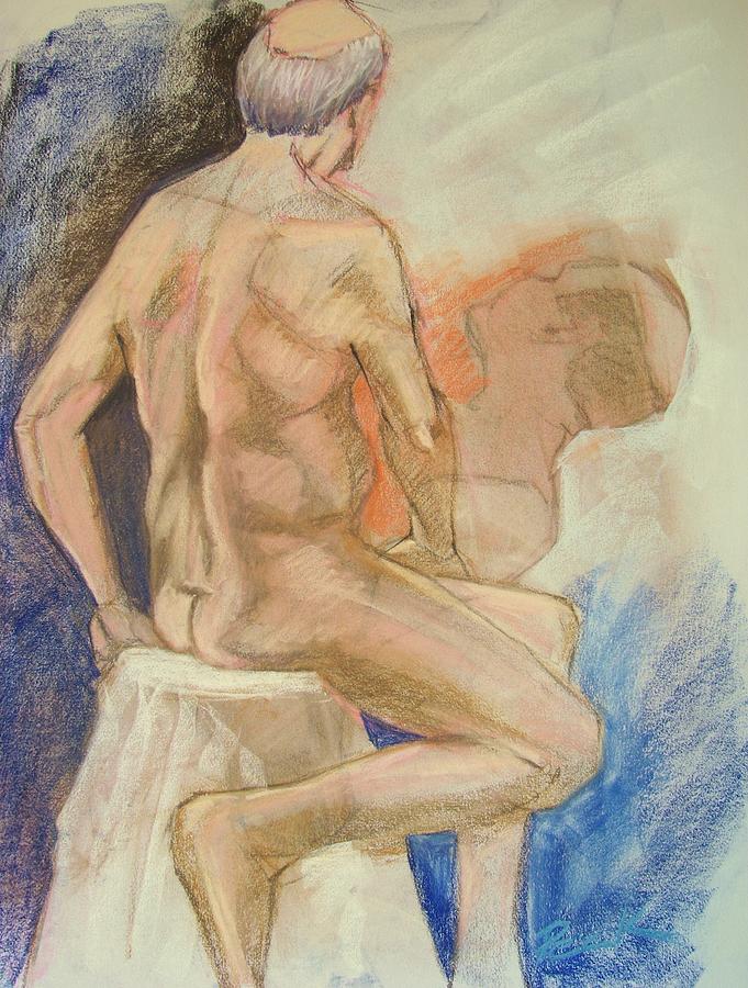 Male Nude Painting - Reflections Of A Strong Back by Charles Peck