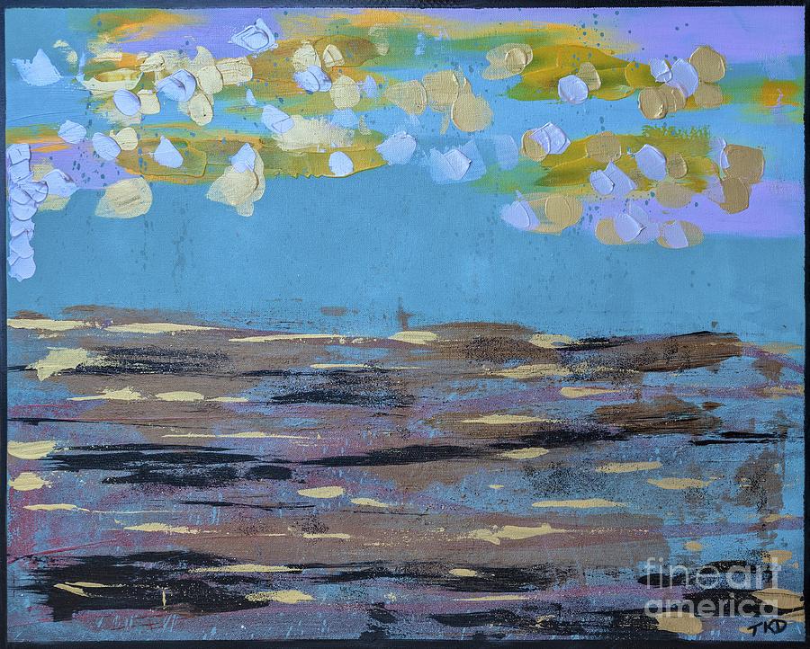 Water Painting - Reflections of an Oregon Beach by Theresa Kennedy DuPay