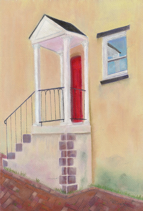 Red Door - Baltimore Painting by Arlene Crafton