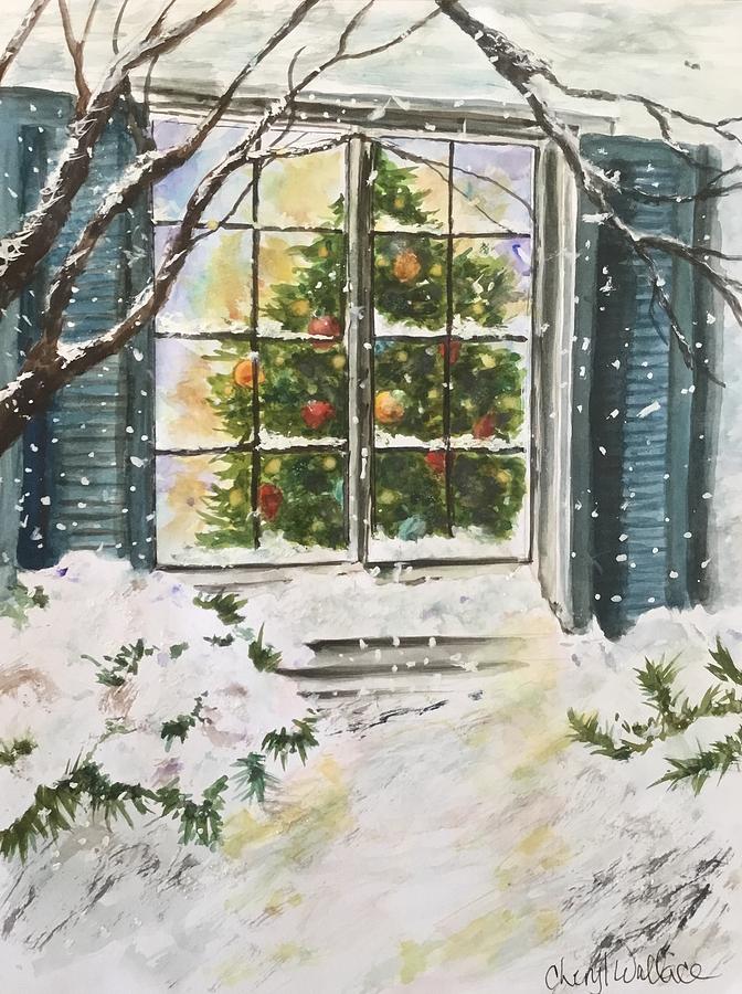 Reflections of Christmas Painting by Cheryl Wallace