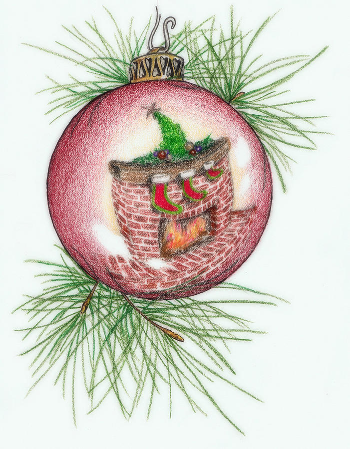 Reflections of Christmas Drawing by Theresa Higby - Pixels