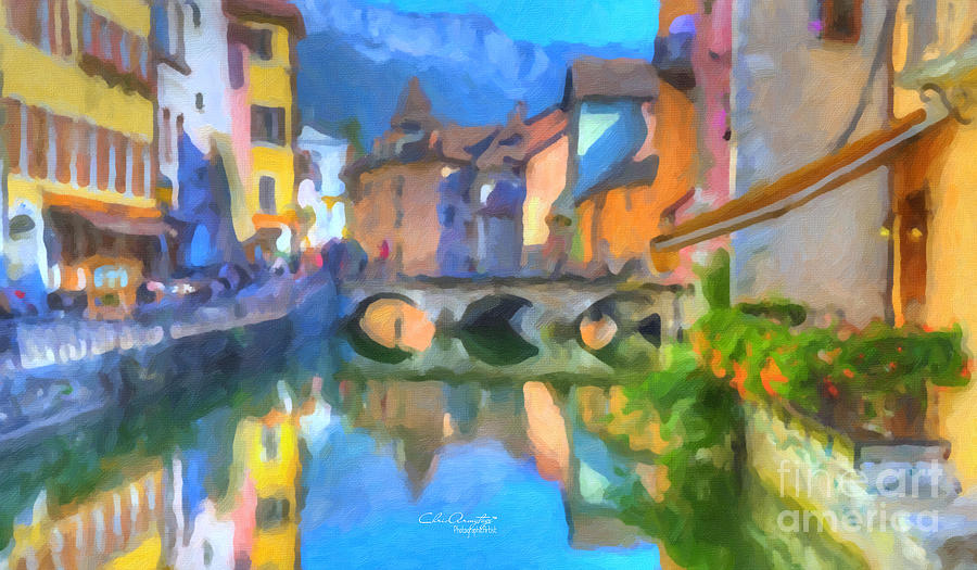 Reflections of Eze Painting by Chris Armytage