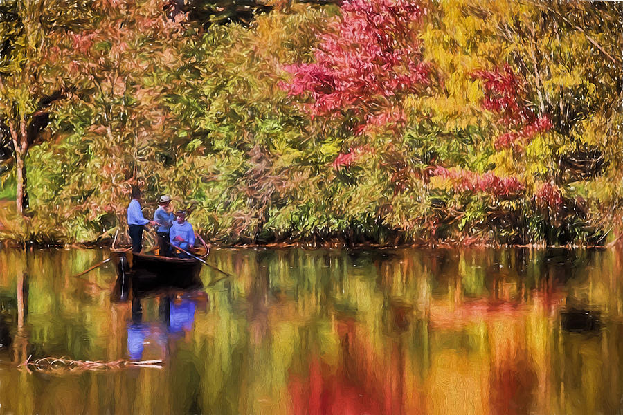 Reflections of Fall Fishing Digital Art by John Haldane