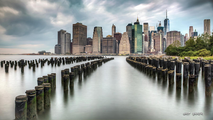 Reflections of Lower Manhattan Photograph by Walt Baker