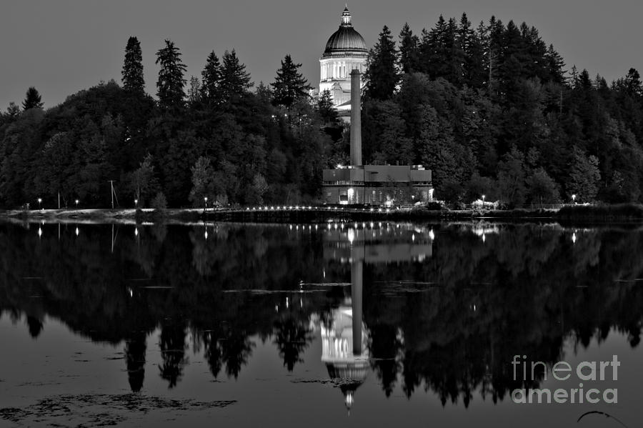 Reflections Of Olympia - Black And White Photograph by Adam Jewell