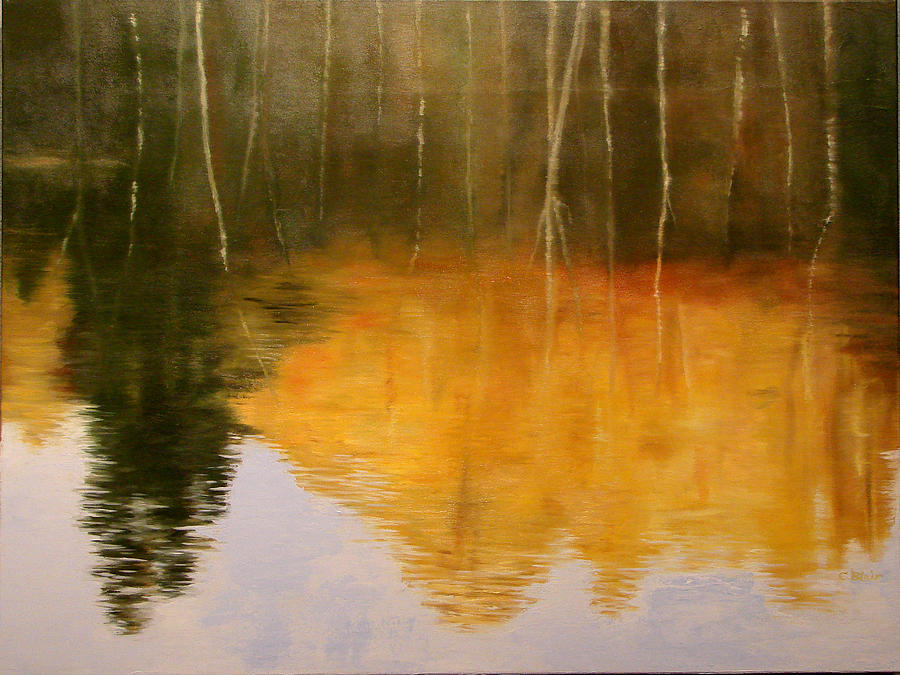 Reflections of Oxtongue Lake Painting by Cynthia Blair