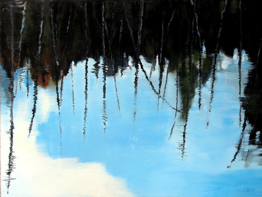 Reflections of Peck Lake Painting by Cynthia Blair