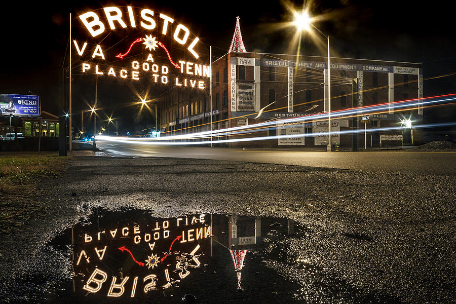 Reflections of the Bristol Sign Photograph by Greg Booher