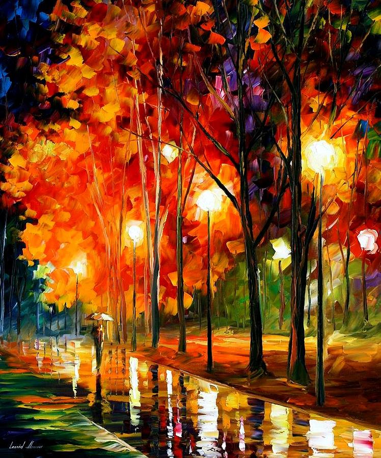 Reflections of the Night Painting by Leonid Afremov | Fine Art America