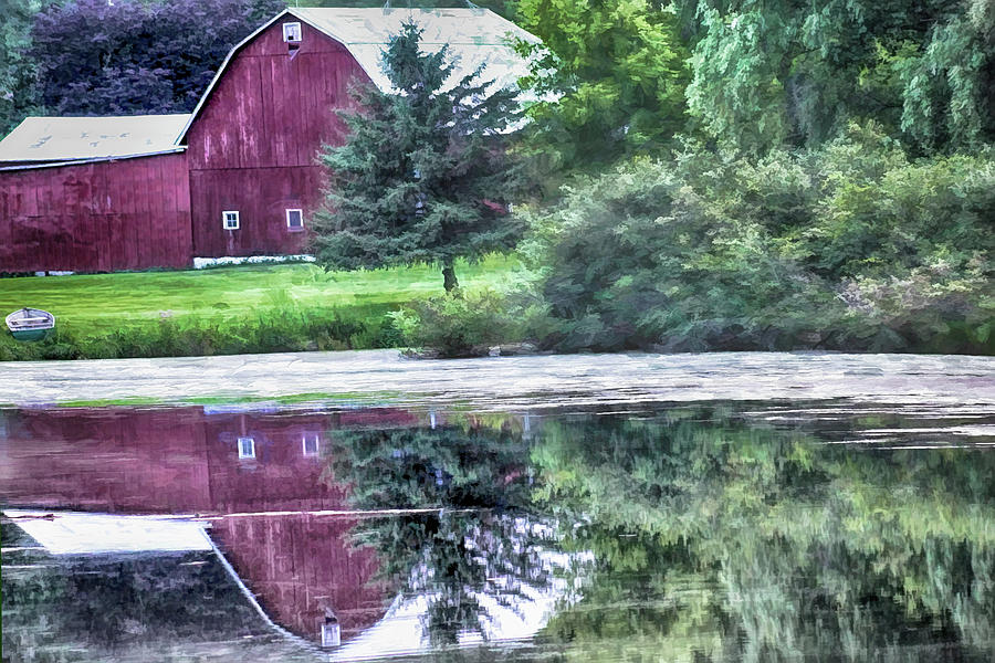 Reflections of the Old Red Barn Photograph by Pat Cook