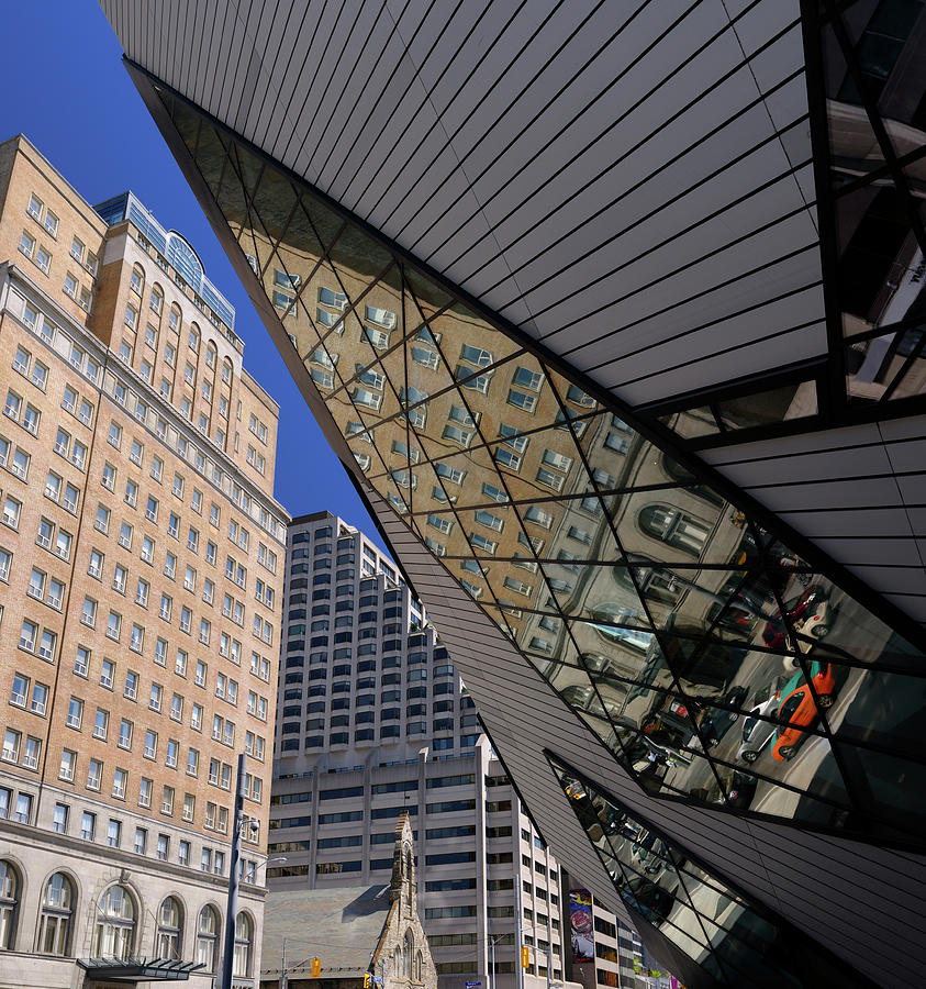 Reflections of Toronto buildings in the Crystal addition to the ...