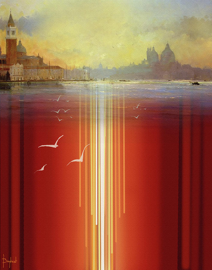 Abstract Digital Art - Reflections of Venice by Boghrat Sadeghan