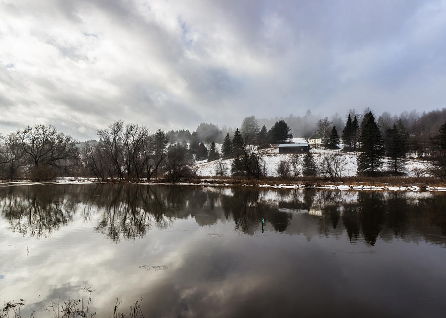 Reflections of Winter Flood Photograph by Tim Kirchoff
