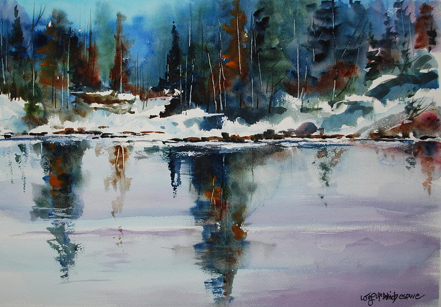 Reflections on a Frozen Pond Painting by Wilfred McOstrich