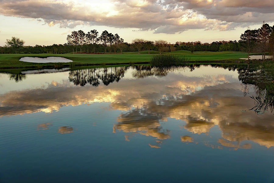 Reflections On A Water Hazzard At The Shingle Creek Golf Club In Orlando Florida Photograph by Rick Rosenshein