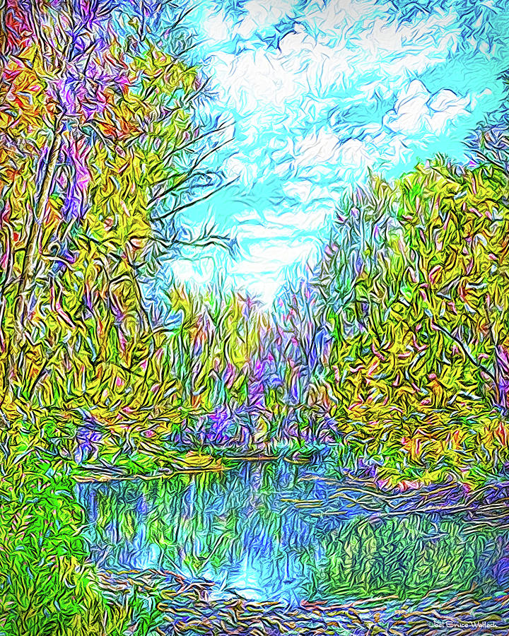 Reflections On Autumn Pond - Park In Boulder County Colorado Digital Art by Joel Bruce Wallach