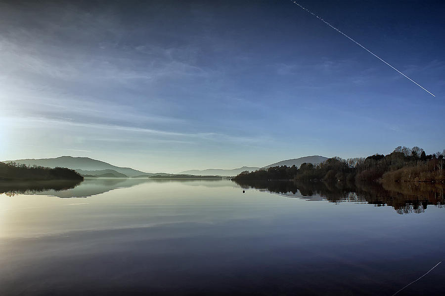 Tree Photograph - Reflections on Lough Conn by Frank Fullard