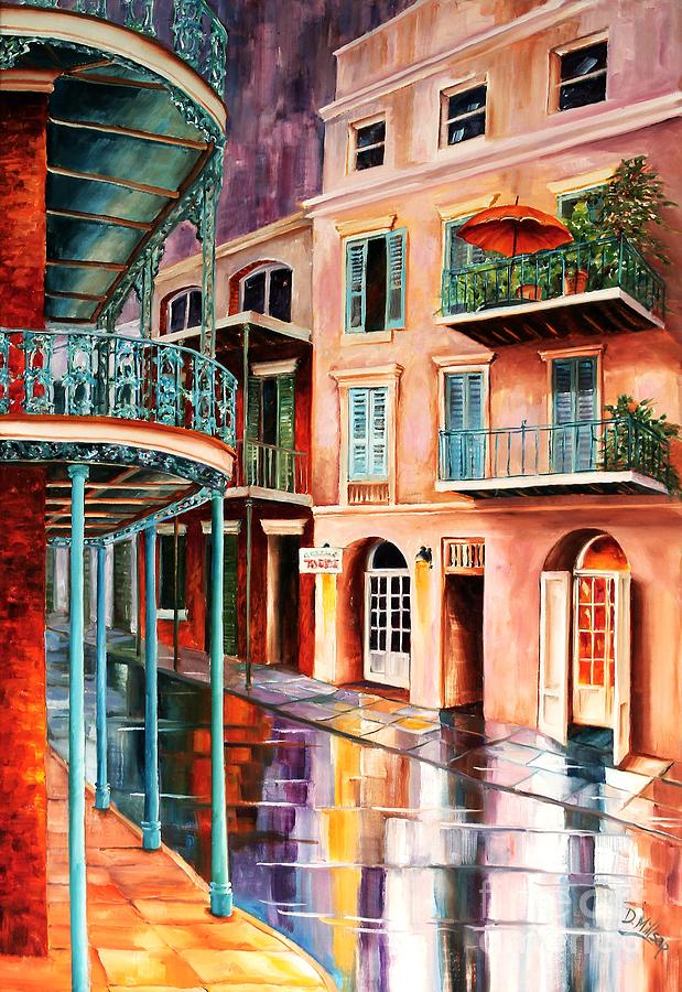 New Orleans Painting - Reflections on St Peter Street by Diane Millsap