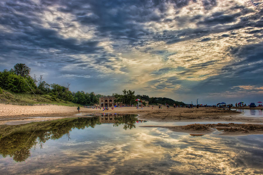 Indiana Dunes National Lakeshore Photograph - Reflections on the Beach by Scott Wood
