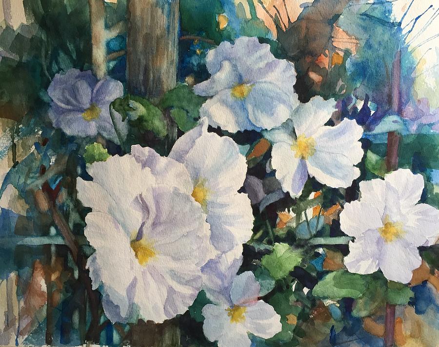 Flower Painting - Reflections on White by Shelley Henderson