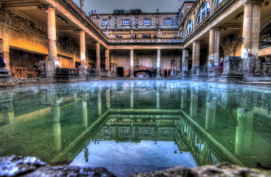 Roman Baths Photograph - Reflections Roman Baths in Bath by Peggy Cooper-Berger