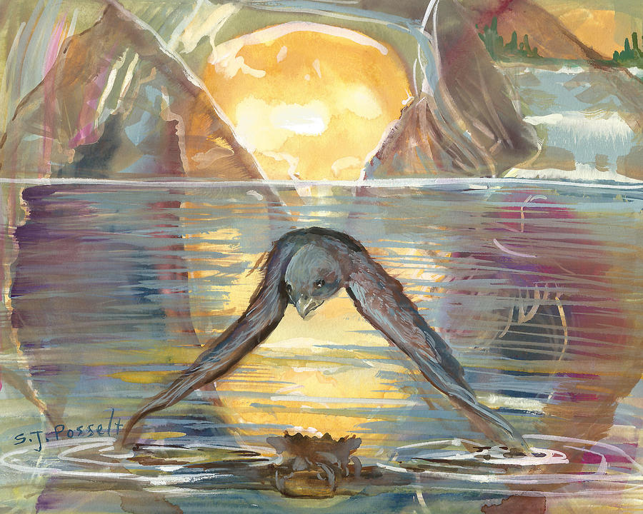 Reflections Swallowed Painting by Sheri Jo Posselt