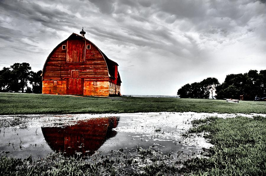 Reflective Barn Photograph by David Matthews