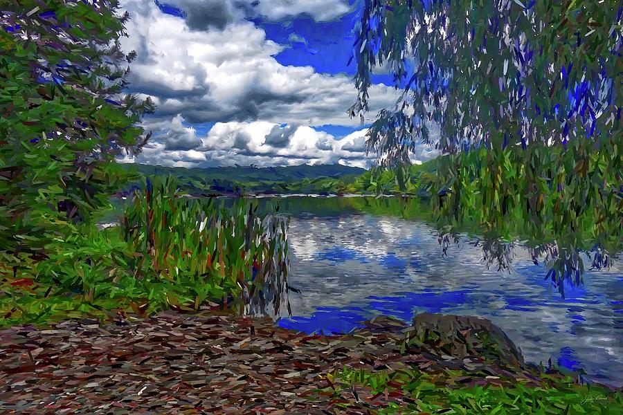 Summer Painting - Reflective Lake by Joan Reese