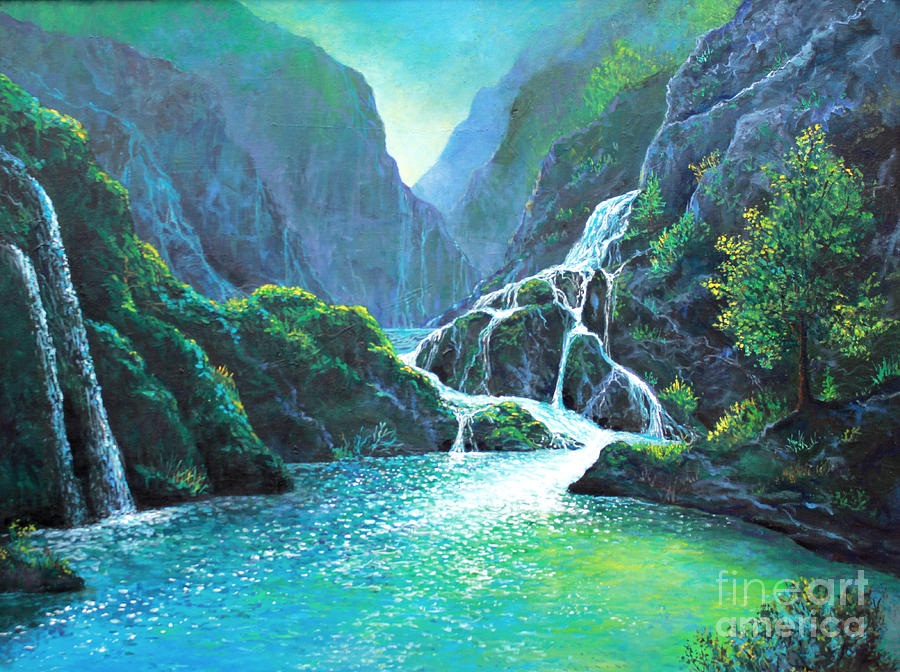 Refreshing Streams Painting by Lou Ann Bagnall