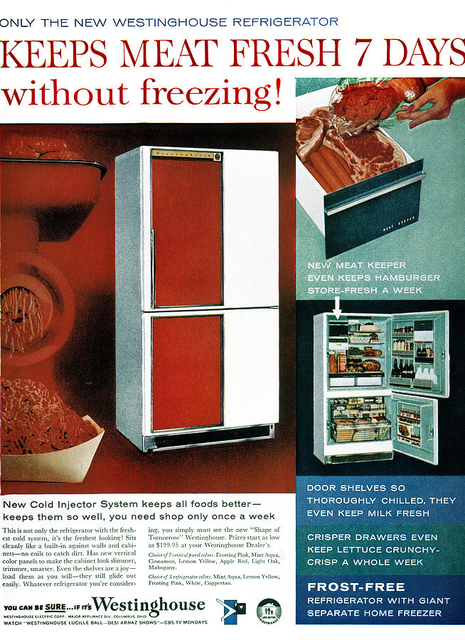 Refrigerator Ad, 1959 Photograph by Granger