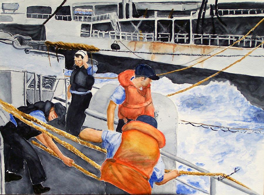 Navy Painting - Refueling by Robert Thomaston