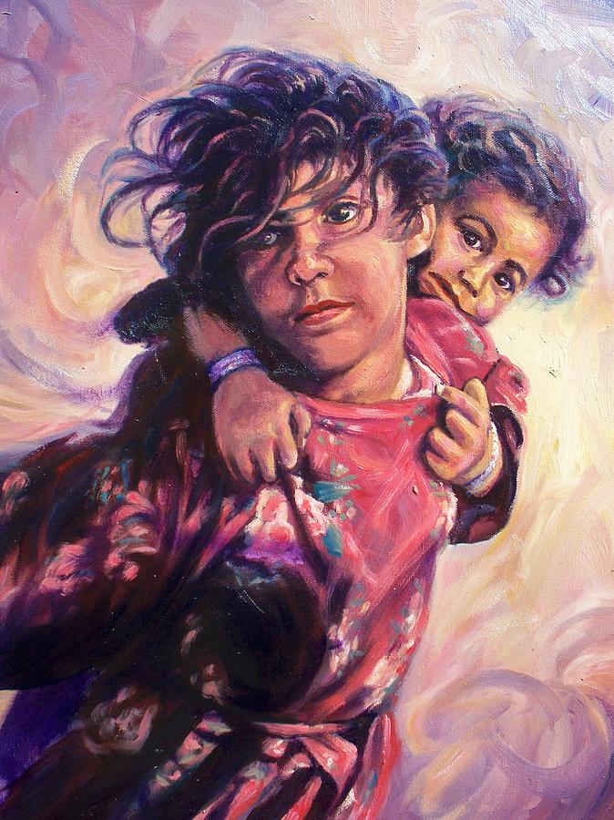 Refugees Painting by Ed Breeding