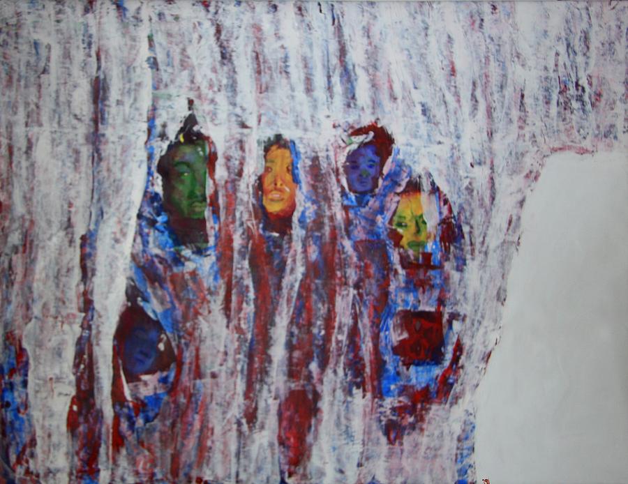 Abstract Painting - Refugees by Rosemen Elsayad